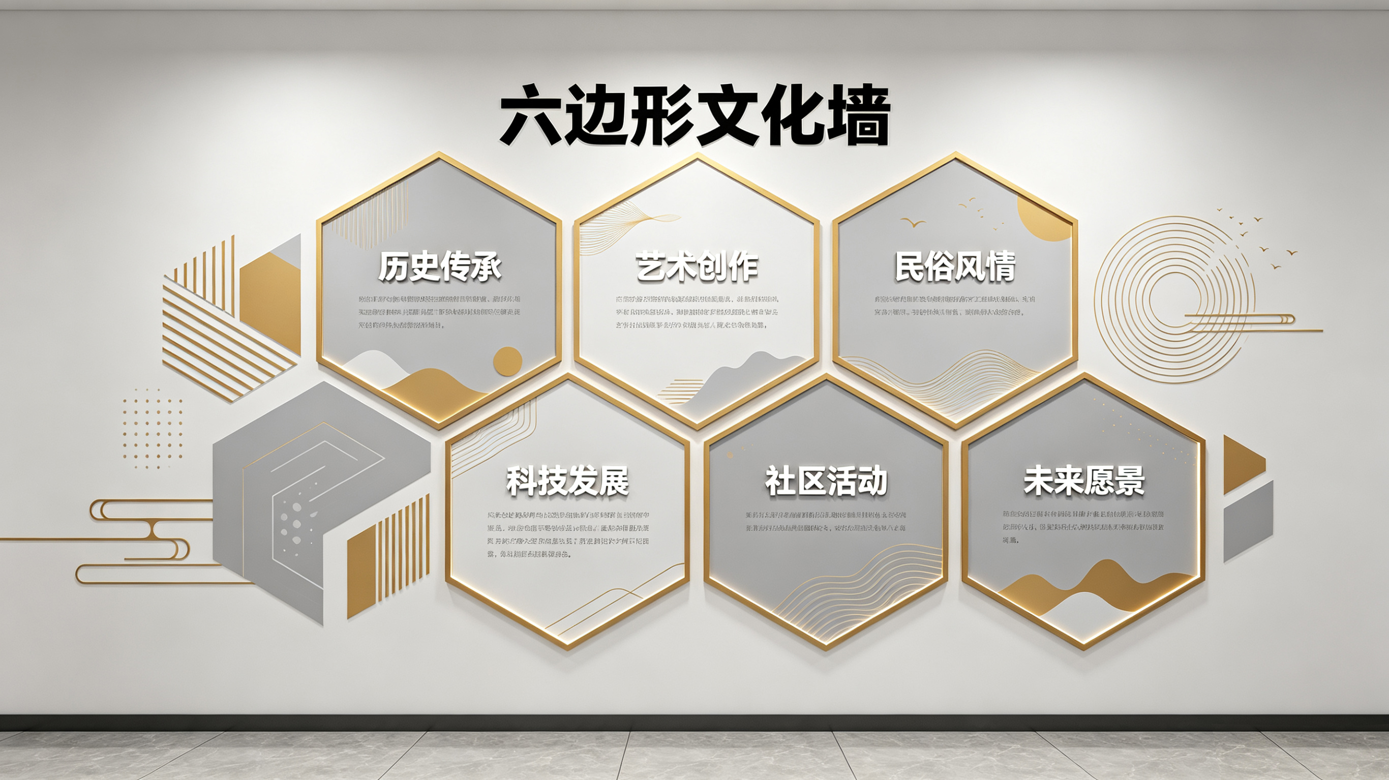 武穴企业文化墙 | 六边形信息美学